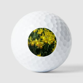 Yellow Daffodils I Cheery Spring Flowers Golf Balls by mlewallpapers at Zazzle