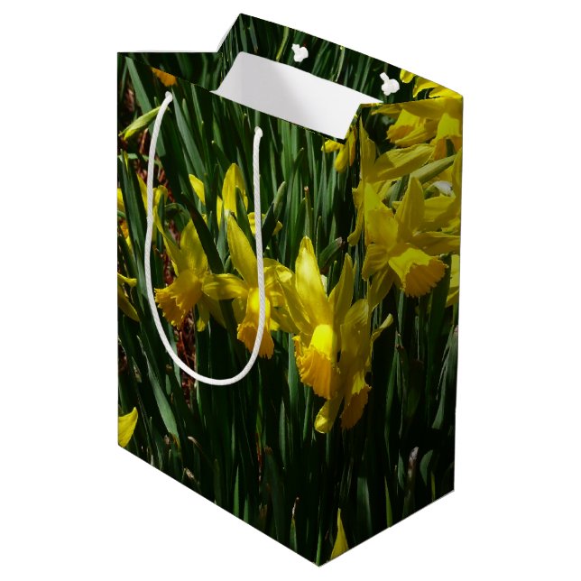 Yellow Daffodils I Cheery Spring Flowers Medium Gift Bag (Back Angled)