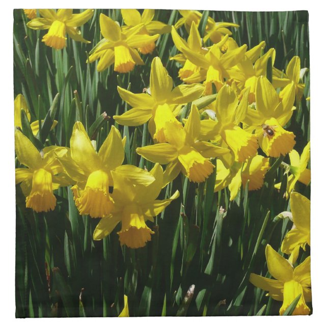 Yellow Daffodils I Cheery Spring Flowers Napkin (Front)