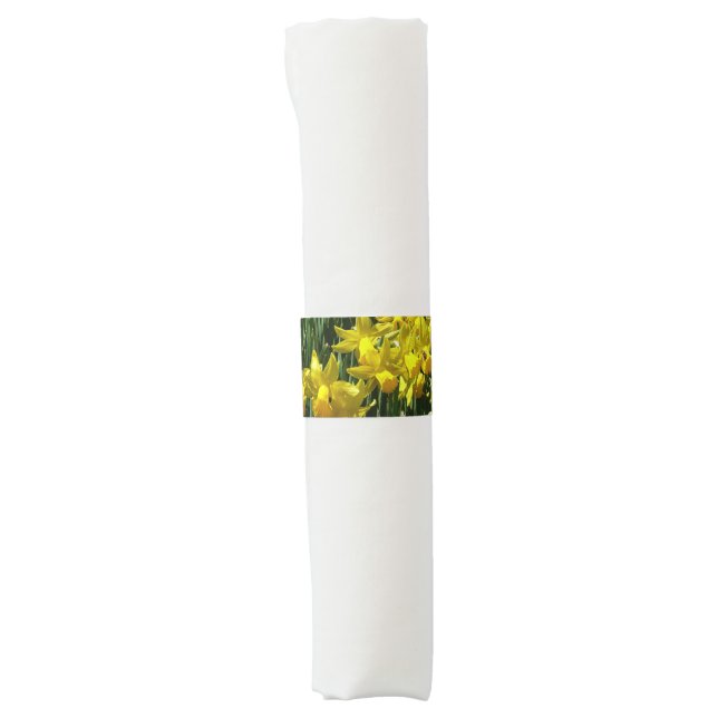 Yellow Daffodils I Cheery Spring Flowers Napkin Bands (Front)