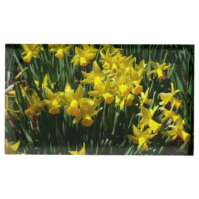 Yellow Daffodils I Cheery Spring Flowers Place Card Holder (Front)
