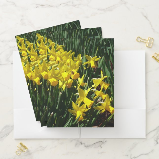 Yellow Daffodils I Cheery Spring Flowers Pocket Folder (In Situ)