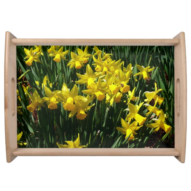 Yellow Daffodils I Cheery Spring Flowers Serving Tray (Front)