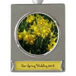 Yellow Daffodils I Cheery Spring Flowers Silver Plated Banner Ornament
