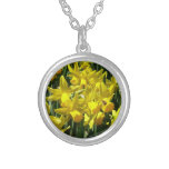 Yellow Daffodils I Cheery Spring Flowers Silver Plated Necklace
