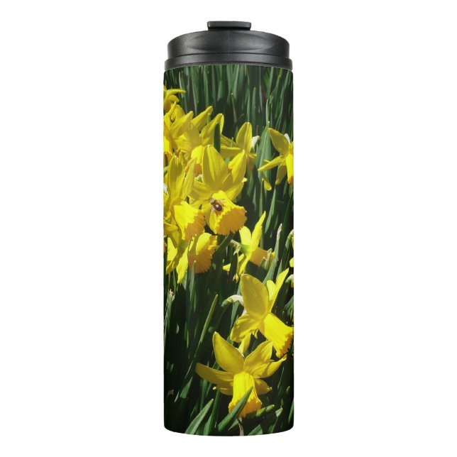 Yellow Daffodils I Cheery Spring Flowers Thermal Tumbler (Front)