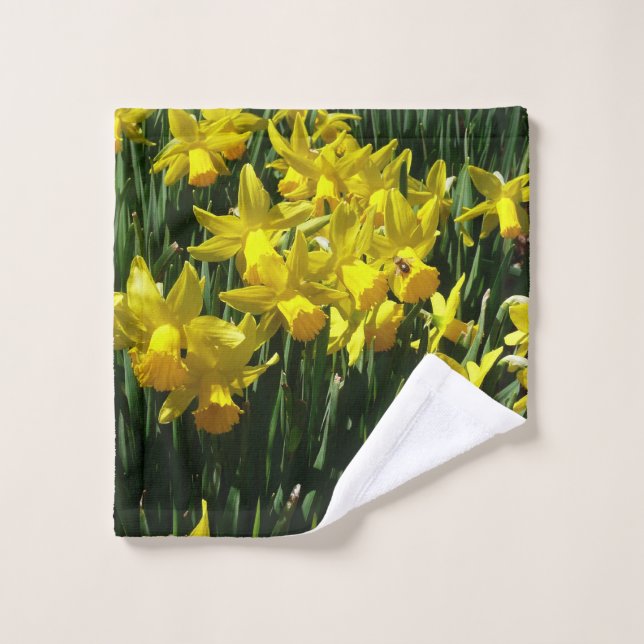 Yellow Daffodils I Cheery Spring Flowers Wash Cloth (Wash Cloth)