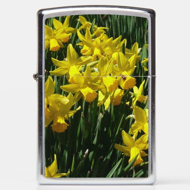 Yellow Daffodils I Cheery Spring Flowers Zippo Lighter (Front)