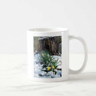 Yellow Daffodils in the snow Coffee Mug