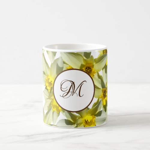 Yellow daffodils Monogram mug