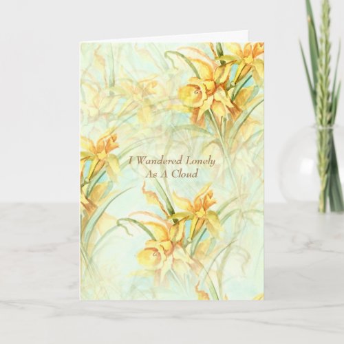 Yellow Daffodils  Nature Poem by Wordsworth Card