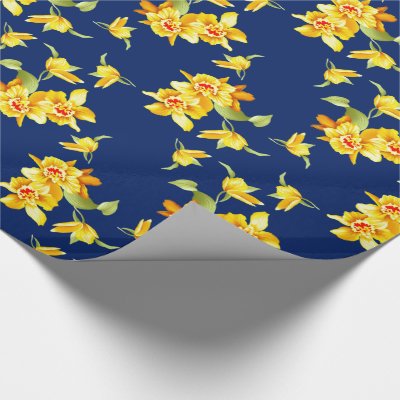 Yellow Daffodils on Blue