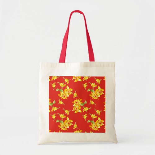 Yellow Daffodils on Red