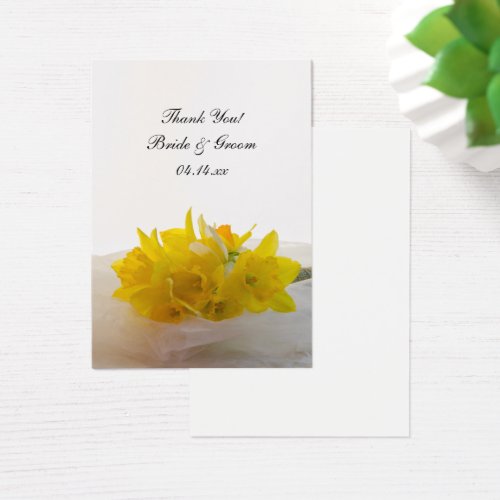 Yellow Daffodils on White Spring Wedding Favor Tag