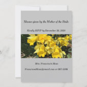 Yellow Daffodils Original Photo Bridal Shower Invitation (Back)