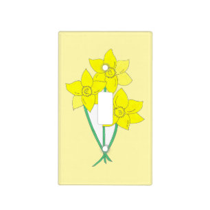 Yellow Daffodils Spring Flowers Bunch Floral Light Switch Cover