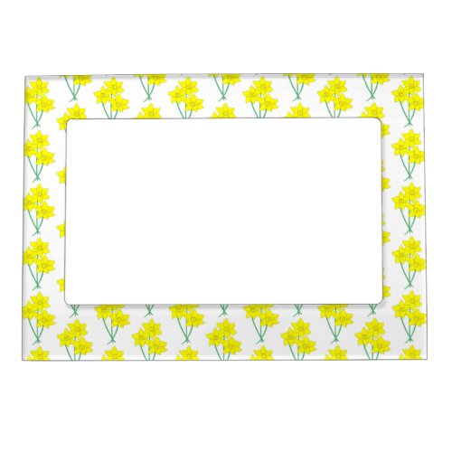 Yellow Daffodils Spring Flowers Bunch Floral Magnetic Frame