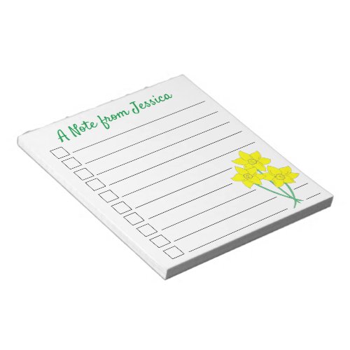 Yellow Daffodils Spring Flowers Bunch Floral Notepad