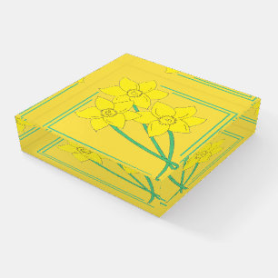 Yellow Daffodils Spring Flowers Bunch Floral Paperweight