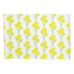 Yellow Daffodils Spring Flowers Bunch Floral Pillow Case