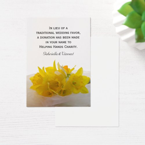 Yellow Daffodils Wedding Charity Favor Card Business Card Template