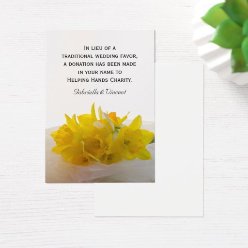 Customizable Yellow Daffodils Wedding Charity Favor Card Business Card Template
