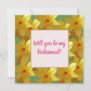 Yellow daffodils Will you be my flowergirl card