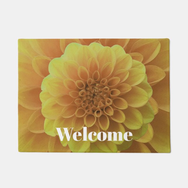 Yellow Dahlia Doormat (Front)