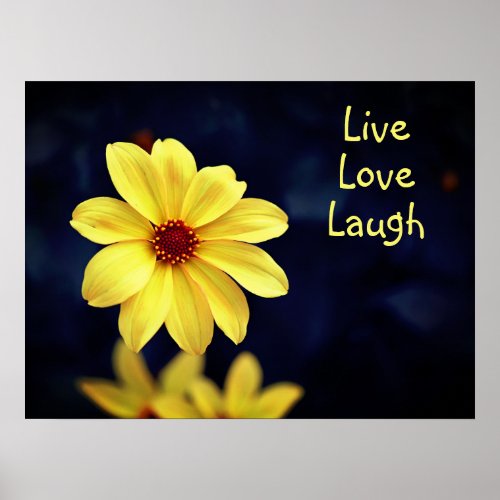 Yellow Dahlia Elegant Flower Inspirational Quote Poster