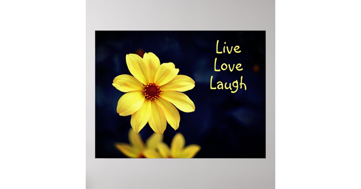 Yellow Dahlia Elegant Flower Inspirational Quote Poster | Zazzle