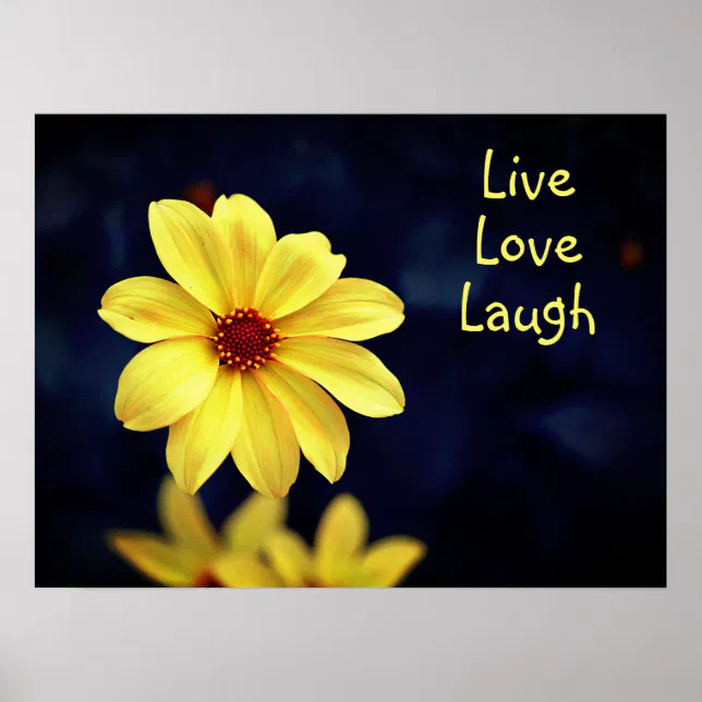 Yellow Dahlia Elegant Flower Inspirational Quote Poster | Zazzle