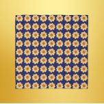 Yellow Dahlia Floral Pattern on Blue Scarf<br><div class="desc">Accent your wardrobe with this square style,  sheer chiffon scarf that features the photo image of a yellow Dahlia bloom on a navy blue background and printed in a repeating pattern. A lovely,  floral design! Select your scarf size.</div>