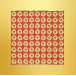 Yellow Dahlia Floral Pattern on Red Scarf<br><div class="desc">Accent your wardrobe with this square style,  sheer chiffon scarf that features the photo image of a yellow Dahlia bloom on a bright,  red background and printed in a repeating pattern. A lovely,  floral design! Select your scarf size.</div>