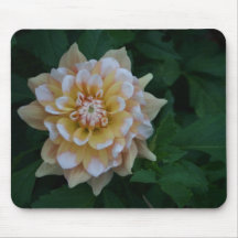 Yellow dahlia flower blossom mousepad gift idea