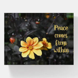 Yellow Dahlia Flowers Wisley Gardens Motivational Paperweight