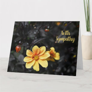 Yellow Dahlia Flowers With Sympathy Condolence Card