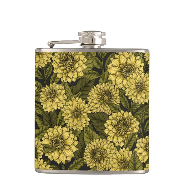 Yellow Dahlia garden Flask (Front)