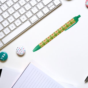 Yellow Dahlia on Green Floral Pattern Pen