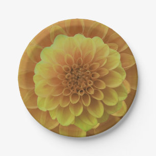 Yellow Dahlia Paper Plates