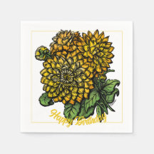 Yellow Dahlias Floral 