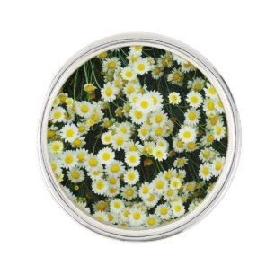 Yellow Dainty Daisy Flower Buttons, Lapel Pin