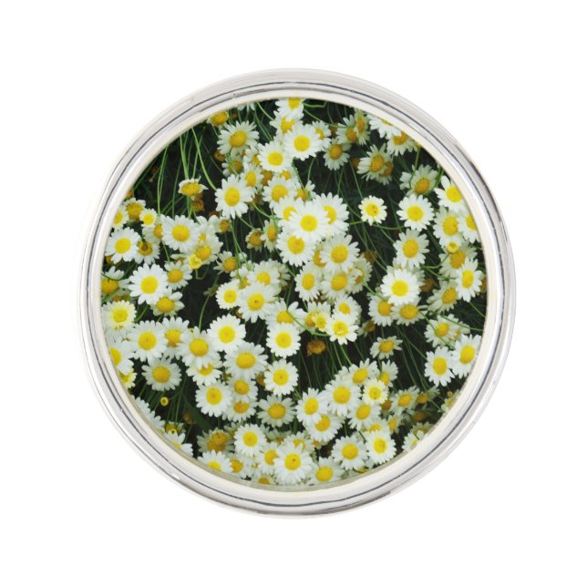 Yellow Dainty Daisy Flower Buttons,  Lapel Pin (Front)