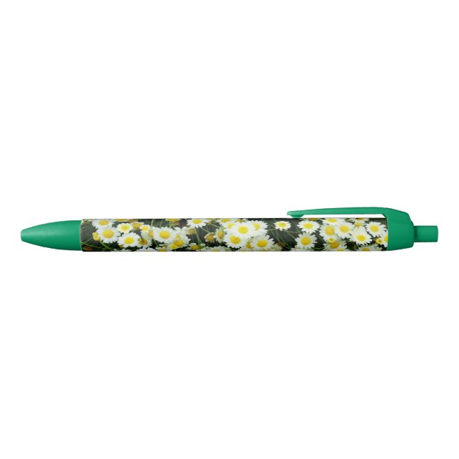 Yellow Dainty Daisy Flower Buttons,  Pen (Top)