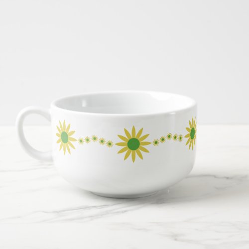 Yellow Daises Pattern Soup Mug