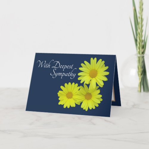 Yellow Daisies Against Blue Background Sympathy Card