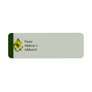 Yellow Daisies and White Mums Save the Date Set Label