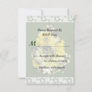 Yellow Daisies and White Mums Wedding Invitation