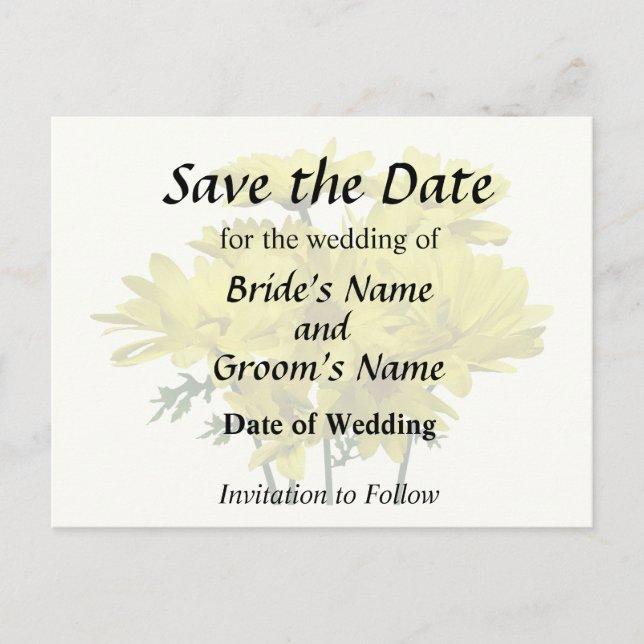 Yellow Daisies Announcement Postcard (Front)
