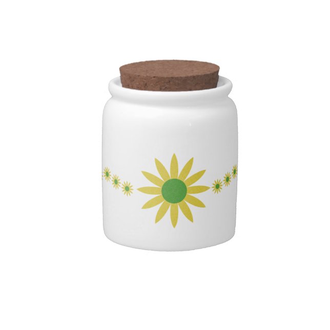 Yellow  Daisies Canister Candy Jar (Front)