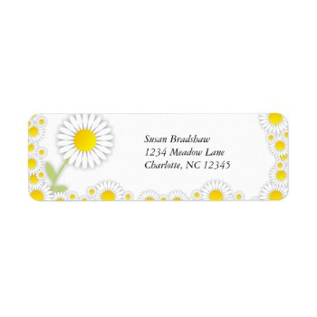 Yellow Daisies Daisy Trim Address Labels by decembermorning at Zazzle